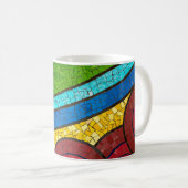 Mug Peinture abstraite verte et rouge (Devant droit)
