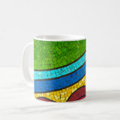 Mug Peinture abstraite verte et rouge (Devant gauche)