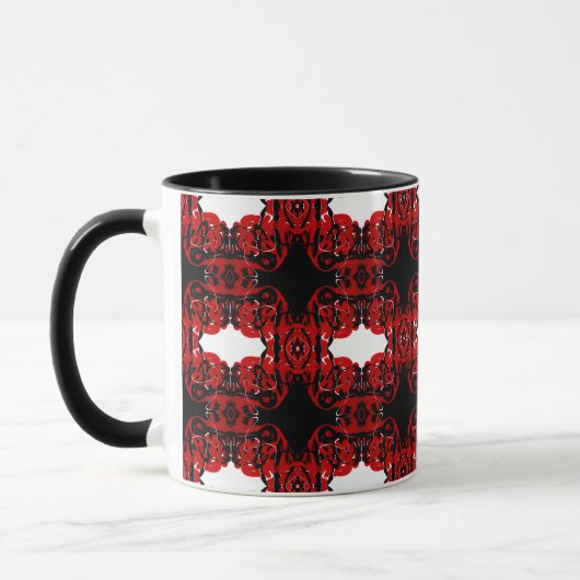 Mug Peinture Acrylique Abstraite Éternelle Rouge Fluid (Gauche)