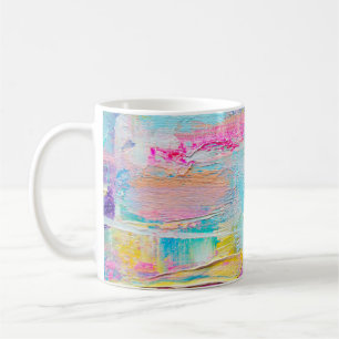 Mug Peinture acrylique dessinée à la main. Arrière-gro