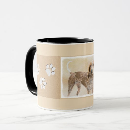 Mug Peinture américaine anglaise sur pilon - Chien Art (Devant gauche)