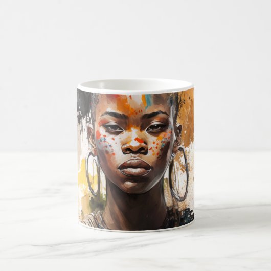 Mug Peinture aquarelle, Belles femmes de la tribu afri (Centre)
