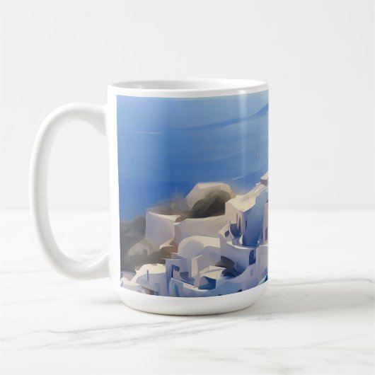 Mug Peinture aquarelle de Santorin Grèce (Gauche)