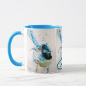 Mug Peinture aquarelle de Wren bleu Oiseaux australien (Gauche)