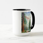 Mug Peinture aquarelle du parc national Redwood (Devant droit)