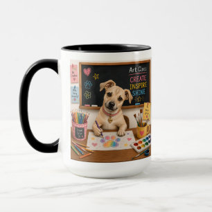 Mug Peinture aquarelle d'un chien d'école mignon
