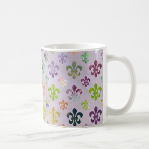 Mug Peinture Aquarelle tendance Fleur De Lis Motif