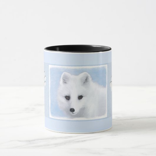 Mug Peinture Arctic Fox - Art original de la faune (Centre)