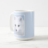 Mug Peinture Arctic Fox - Art original de la faune (Devant gauche)