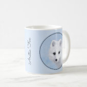 Mug Peinture Arctic Fox - Art original de la faune (Devant droit)