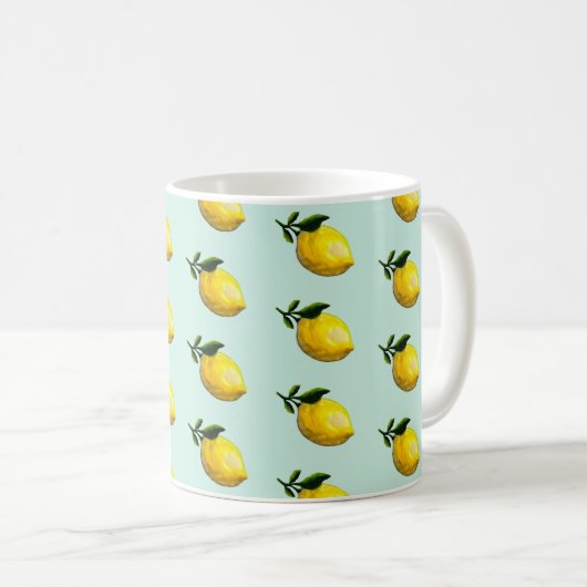 Mug Peinture au citron aquarelle (Devant droit)