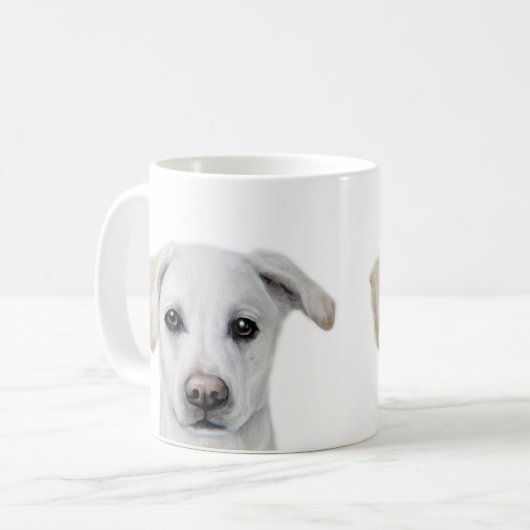 Mug Peinture au Labrador blanc par miart (Devant gauche)
