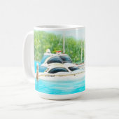 Mug Peinture australienne Bateaux de yacht amarrés (Devant gauche)