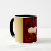Mug Peinture Bambou Chinois Frame Cochon Année 2019 C (Devant gauche)