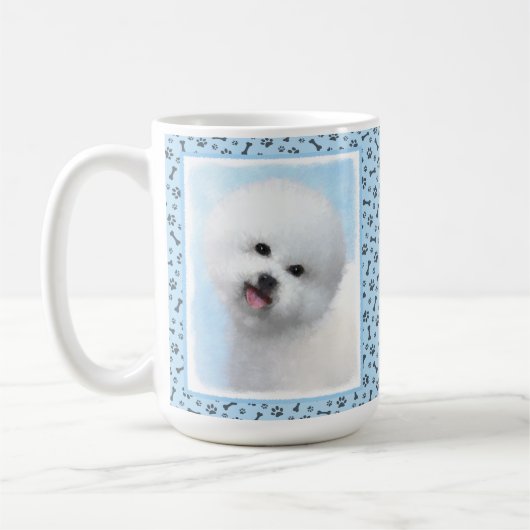Mug Peinture Bichon Frise - Cute Original Chien Art (Gauche)