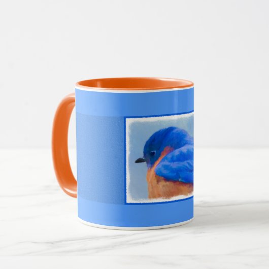 Mug Peinture Bluebird - Art original pour oiseaux (Devant gauche)