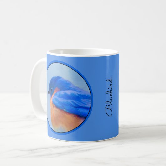Mug Peinture Bluebird - Art original pour oiseaux (Devant gauche)