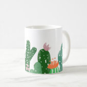 Mug Peinture Boho Cactus en vert personnalisée (Devant droit)