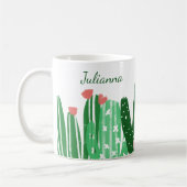 Mug Peinture Boho Cactus en vert personnalisée (Gauche)