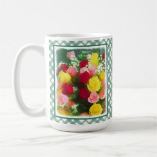 Mug Peinture Bouquet Rose - Jolie Art Fleur Originale