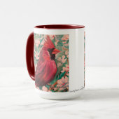 Mug Peinture cardinale moderne blanche et rouge (Devant gauche)