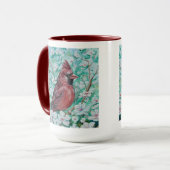 Mug Peinture cardinale rouge (Devant gauche)