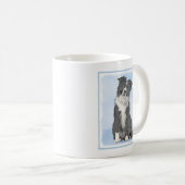 Mug Peinture Collie Bordure - Joli art original chien (Devant droit)