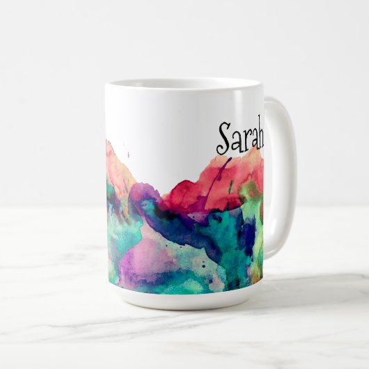 Mug Peinture couleur aquarelle personnalisée 2 (Devant droit)
