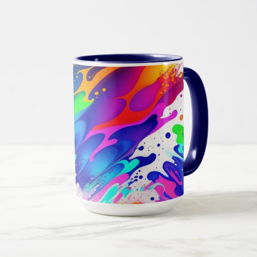 Mug Peinture couleur néon Splash Splatter (Devant droit)