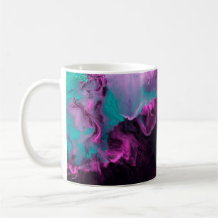 Mug Peinture créative néon vert et violet, abstraite