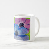 Mug Peinture d'anémones roses et violettes (Devant droit)