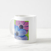 Mug Peinture d'anémones roses et violettes (Devant gauche)