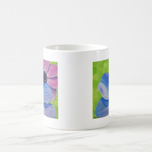 Mug Peinture d'anémones roses et violettes (Centre)