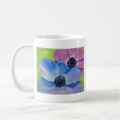Mug Peinture d'anémones roses et violettes (Gauche)