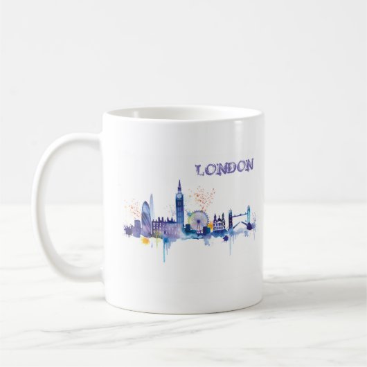 Mug Peinture d'aquarelle d'art londonien (Gauche)