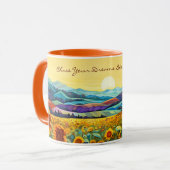 Mug Peinture d'aquarelle de la Vallaire des tournesols (Devant gauche)
