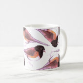 Mug Peinture d'aquarelle d'oiseaux de junco observée (Devant droit)