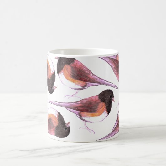 Mug Peinture d'aquarelle d'oiseaux de junco observée (Centre)