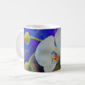 Mug Peinture d'aquarelle d'orchidée hawaïenne blanche (Devant gauche)