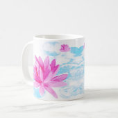 Mug Peinture d'aquarelle rose Lotus (Devant gauche)