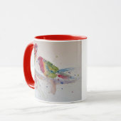 Mug Peinture d'aquarelle rouge Rosella Parrot (Devant gauche)