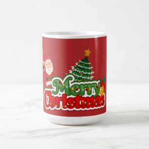 Mug Peinture d'arbre de Noël moderne colorée