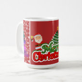 Mug Peinture d'arbre de Noël moderne colorée (Devant gauche)