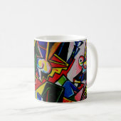Mug Peinture d'art Abstrait Triangle Curve Carré, tabl (Devant droit)