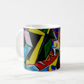 Mug Peinture d'art Abstrait Triangle Curve Carré, tabl (Devant gauche)