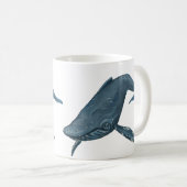 Mug Peinture de baleine de bosse (Devant droit)