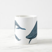 Mug Peinture de baleine de bosse (Centre)
