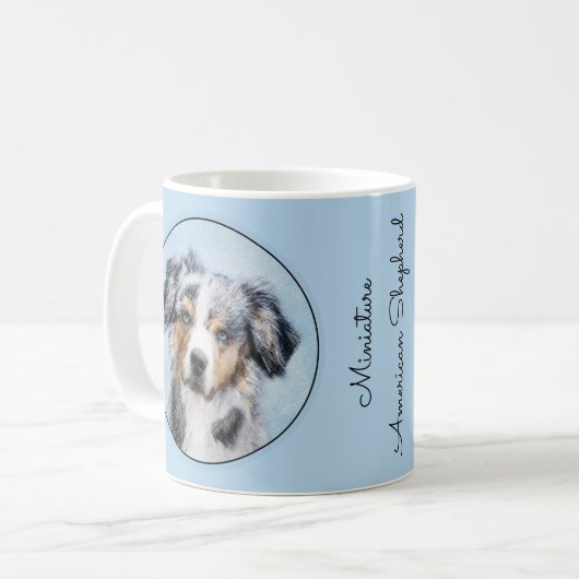 Mug Peinture de berger américaine miniature - Chien Ar (Devant gauche)