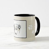 Mug Peinture de berger australien - Art original de ch (Devant droit)