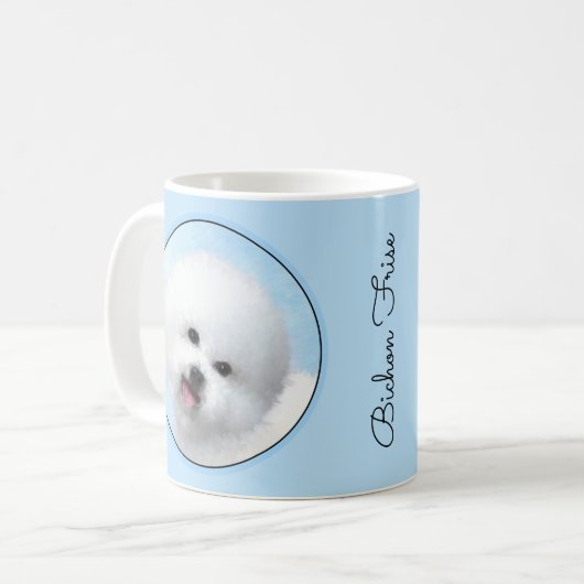 Mug Peinture de Bichon Frise - Cute Original Dog Art (Devant gauche)